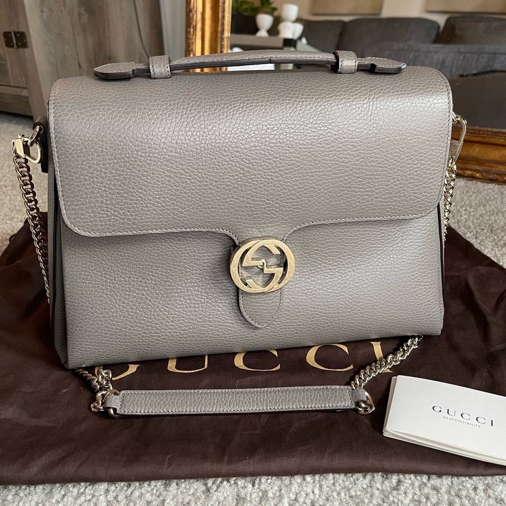 AUTHENTIC GUCCI INTERLOCKING TOP HANDLE BAG
